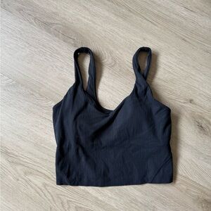 lululemon athletica Black Ribbed Cropped Tank Top